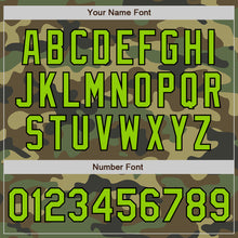 Load image into Gallery viewer, Custom Camo Neon Green-Black Bomber Full-Snap Varsity Letterman Salute To Service Jacket