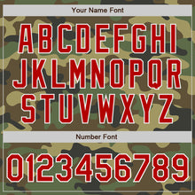 Load image into Gallery viewer, Custom Camo Red-White Bomber Full-Snap Varsity Letterman Salute To Service Jacket