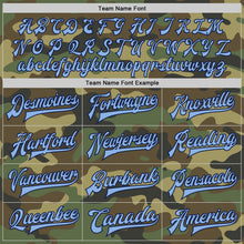 Load image into Gallery viewer, Custom Camo Light Blue-Navy Bomber Full-Snap Varsity Letterman Salute To Service Jacket