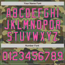 Load image into Gallery viewer, Custom Camo Pink-Kelly Green Bomber Full-Snap Varsity Letterman Salute To Service Jacket