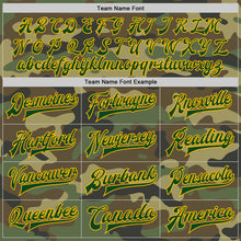 Load image into Gallery viewer, Custom Camo Green-Gold Bomber Full-Snap Varsity Letterman Salute To Service Jacket