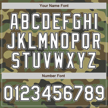 Load image into Gallery viewer, Custom Camo White Black-Gray Bomber Full-Snap Varsity Letterman Salute To Service Jacket