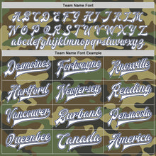 Load image into Gallery viewer, Custom Camo White Navy-Gray Bomber Full-Snap Varsity Letterman Salute To Service Jacket