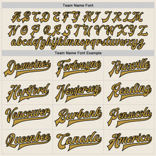 Load image into Gallery viewer, Custom Cream Old Gold-Black Bomber Full-Snap Varsity Letterman Jacket