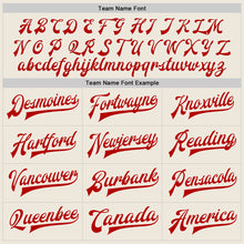 Load image into Gallery viewer, Custom Cream Red-White Bomber Full-Snap Varsity Letterman Jacket