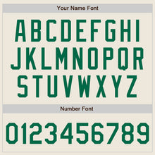 Load image into Gallery viewer, Custom Cream Kelly Green-White Bomber Full-Snap Varsity Letterman Jacket