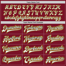 Load image into Gallery viewer, Custom Crimson White Black-Gold Bomber Full-Snap Varsity Letterman Jacket