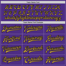 Load image into Gallery viewer, Custom Purple Old Gold-Black Bomber Full-Snap Varsity Letterman Jacket