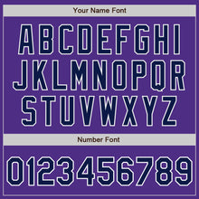 Load image into Gallery viewer, Custom Purple Navy-White Bomber Full-Snap Varsity Letterman Jacket