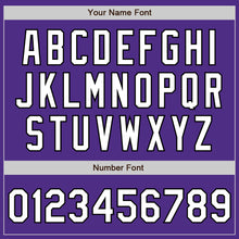 Load image into Gallery viewer, Custom Purple White-Black Bomber Full-Snap Varsity Letterman Jacket