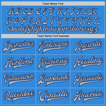 Load image into Gallery viewer, Custom Powder Blue Gray-Navy Bomber Full-Snap Varsity Letterman Jacket