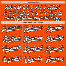 Load image into Gallery viewer, Custom Orange White-Black Bomber Full-Snap Varsity Letterman Jacket