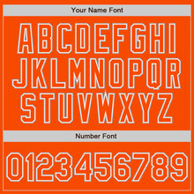 Load image into Gallery viewer, Custom Orange White-Gray Bomber Full-Snap Varsity Letterman Jacket