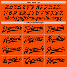 Load image into Gallery viewer, Custom Orange Black Bomber Full-Snap Varsity Letterman Jacket