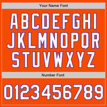 Load image into Gallery viewer, Custom Orange White-Purple Bomber Full-Snap Varsity Letterman Jacket