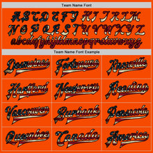 Load image into Gallery viewer, Custom Orange Vintage USA Flag Black-Cream Bomber Full-Snap Varsity Letterman Jacket