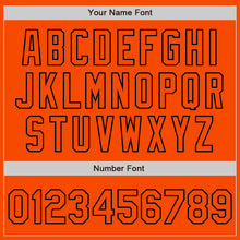 Load image into Gallery viewer, Custom Orange Black Bomber Full-Snap Varsity Letterman Jacket