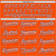 Load image into Gallery viewer, Custom Orange White-Royal Bomber Full-Snap Varsity Letterman Jacket