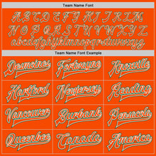 Load image into Gallery viewer, Custom Orange White-Kelly Green Bomber Full-Snap Varsity Letterman Jacket