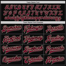 Load image into Gallery viewer, Custom Black Cream Pinstripe Maroon Bomber Full-Snap Varsity Letterman Jacket