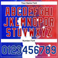 Load image into Gallery viewer, Custom Red Royal-White Statue of Liberty 3D Pattern Design Bomber Full-Snap Varsity Letterman Jacket