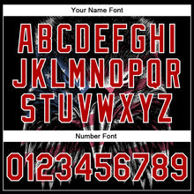 Load image into Gallery viewer, Custom Black Red-White Eagle With American Flag 3D Pattern Design Bomber Full-Snap Varsity Letterman Jacket