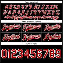 Load image into Gallery viewer, Custom Black Red-White Skull Fashion 3D Bomber Full-Snap Varsity Letterman Jacket