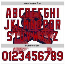 Load image into Gallery viewer, Custom White Red-Navy Skull Fashion 3D Bomber Full-Snap Varsity Letterman Jacket