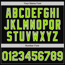 Load image into Gallery viewer, Custom Black Neon Green-White Bomber Full-Snap Varsity Letterman Two Tone Jacket