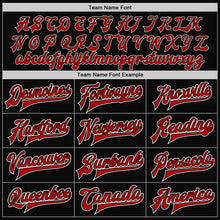 Load image into Gallery viewer, Custom Black Red-White Bomber Full-Snap Varsity Letterman Two Tone Jacket