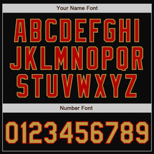 Load image into Gallery viewer, Custom Black Old Gold-Red Bomber Full-Snap Varsity Letterman Two Tone Jacket