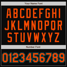 Load image into Gallery viewer, Custom Black Orange-Teal Bomber Full-Snap Varsity Letterman Two Tone Jacket