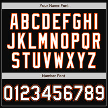 Load image into Gallery viewer, Custom Black White-Orange Bomber Full-Snap Varsity Letterman Two Tone Jacket