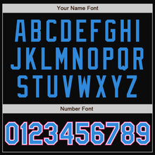 Load image into Gallery viewer, Custom Black Powder Blue-Pink Bomber Full-Snap Varsity Letterman Two Tone Jacket