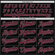 Load image into Gallery viewer, Custom Black Gray-Crimson Bomber Full-Snap Varsity Letterman Two Tone Jacket