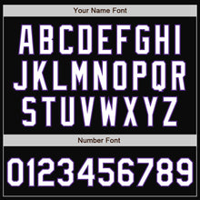 Load image into Gallery viewer, Custom Black White-Purple Bomber Full-Snap Varsity Letterman Two Tone Jacket