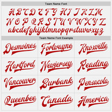 Load image into Gallery viewer, Custom White Red Bomber Full-Snap Varsity Letterman Two Tone Jacket