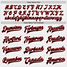 Load image into Gallery viewer, Custom White Black-Red Bomber Full-Snap Varsity Letterman Two Tone Jacket