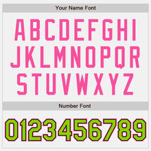 Load image into Gallery viewer, Custom White Neon Green Black-Pink Bomber Full-Snap Varsity Letterman Two Tone Jacket