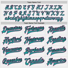 Load image into Gallery viewer, Custom White Aqua Black-Pink Bomber Full-Snap Varsity Letterman Two Tone Jacket