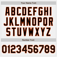 Load image into Gallery viewer, Custom White Black-Orange Bomber Full-Snap Varsity Letterman Two Tone Jacket