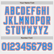 Load image into Gallery viewer, Custom White Powder Blue-Red Bomber Full-Snap Varsity Letterman Two Tone Jacket