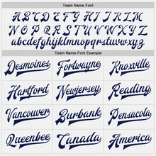 Load image into Gallery viewer, Custom White Navy Bomber Full-Snap Varsity Letterman Two Tone Jacket