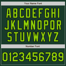 Load image into Gallery viewer, Custom Green Neon Green-Black Bomber Full-Snap Varsity Letterman Two Tone Jacket