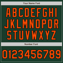 Load image into Gallery viewer, Custom Green Orange-Black Bomber Full-Snap Varsity Letterman Two Tone Jacket