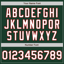 Load image into Gallery viewer, Custom Green White-Red Bomber Full-Snap Varsity Letterman Two Tone Jacket