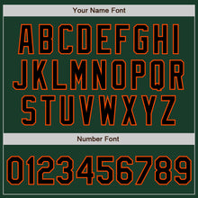 Load image into Gallery viewer, Custom Green Black-Orange Bomber Full-Snap Varsity Letterman Two Tone Jacket