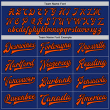 Load image into Gallery viewer, Custom Royal Orange-Black Bomber Full-Snap Varsity Letterman Two Tone Jacket