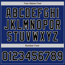 Load image into Gallery viewer, Custom Royal Black-Cream Bomber Full-Snap Varsity Letterman Two Tone Jacket