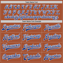 Load image into Gallery viewer, Custom Texas Orange Royal-White Bomber Full-Snap Varsity Letterman Two Tone Jacket